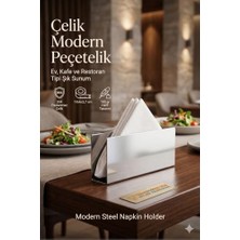 Ceylan Adam Modern Peçetelik - Minimalist Metal Masaüstü Peçete Düzenleyici Standı - Ev, Kafe ve Restoran Tipi Şık Sunum Organizatörü 304 Paslanmaz Çelik 723323