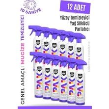 Ceylan Adam Pak 12'li 500 ml Mucize Köpük Temizleyici Sprey Yağ Sökücü Yüzey Temizleyici Parlatıcı Loretta