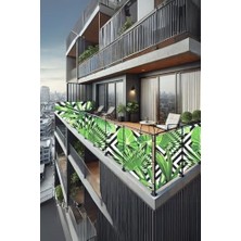 Ceylan Adam Sizenelazım 70 cm x 2.5m Tropikal Yaprak Balkon Bahçe Çit Brandası Su Itici, Dekoratif Örtü, Uv Koruyucu, OXFORDBALKON011056M