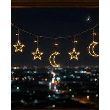 Royaleks If Büyük Ay Yıldız LED Ramazan Süsü Sıcak Beyaz Dekoratif Işık