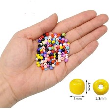 Royaleks Group If Karışık Renk 4 mm Yaklaşık 1100 Adet / 100 Gram Cam Boncuk Oya Yazma Bileklik ve Kolye