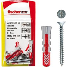 Ceylan Adam 537629 Dübel Vidalı Duopower, Gri/kırmızı, 8 x 40 Mm, 8 Adet Set