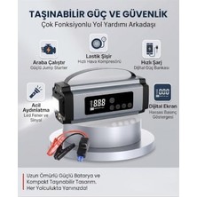 Ceylan Adam MC6613 Şarjlı 8000 Mah Taşınabilir Araç Akü Şarj Cihazı, Hava Kompresörü, Power Bank, Jump Starter