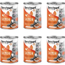 Ceylan Adam Bestpet Sterilised Somonlu Kısırlaştırılmış Kedi Konservesi 400 G 6'lı Paket Yetişkin Kediler Için Yaş Mama
