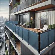 Ceylan Adam Sizenelazım 100 cm x 1m Antrasit Pvc Su Geçirmez Balkon Demiri Korkuluk Çit Branda, PVCBALKONB001102M