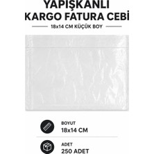 Royaleks If 18X14 cm Küçük Boy Yapışkanlı Kargo Fatura Cebi 250 Adet