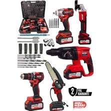Ceylan Adam Kimmeer Plus Profesyonel 21V Matkap Hilti Taşlama Somun Sıkma Testere 5'lı Set