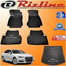 Ceylan Adam Bagaj Havuzu, Audi A4 3D Paspas + 3D B8 2015-2020 Arası Siyah Set ONMR2038 ile Uyumlu