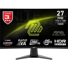 MSI Msı 27" Rapıd Va Mag 276CXF 0.5ms 280HZ Hdmı-Dp Kavisli Gaming Monitör 1920X1080