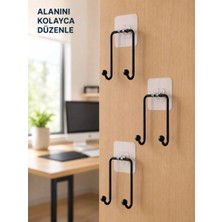 Royaleks If 3'lü Yapışkanlı Askı Seti Ev Banyo Mutfak Için Çok Amaçlı Askılık
