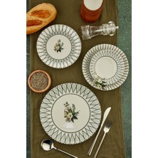Ceylan Adam Firenze 24 Parça Porselen Yemek Takımı, Gri, CKR4223
