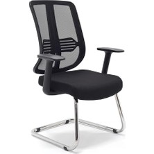 Ceylan Adam Comfort Visitor Black Misafir Bekleme Koltuğu Sabit Krom Ayak
