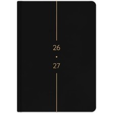 Ceylan Adam 2026-2027 A5 Keten Akademik Ajanda 15X21 cm - 17 Aylık Siyah