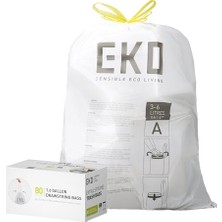 Ceylan Adam Easy Dispense Roll 80 Adet Ekstra Güçlü Ipli Küçük Çöp Torbası, 1,6 Galon Çöp Torbası (3-6 L) 1 Paket Beyaz, Kod A