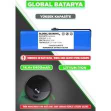 Global Batarya Roborock S8 Maxv Ultra Uyumlu Robot Süpürge Batarya 14.4 6400MAH Li-Ion Pil (Yüksek Kapasite )