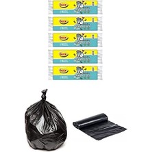 Ceylan Adam Çöp Poşeti, Ögem Battal Boy 75X90 cm 70 L 10'lu Rulo 5 Paket Siyah