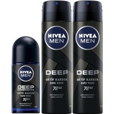 Ceylan Adam Men Deep Dimension Tıraş Jeli, 200 Ml, Kusursuz Tıraş X2 + Nıvea Men Erkek Roll On Deodorant Deep Dimension 72 Saat Anti-Perspirant Koruma (50 Ml)