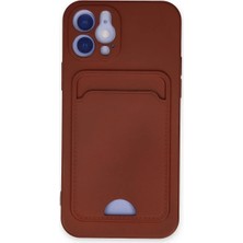 Toptan Budur If Iphone 12 Kılıf Kartvizitli Silikon - Bordo