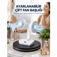 Astraltech If Ayarlanabilir Hızlı Çift Başlıklı Masaüstü Fan – Gece Lambalı Serinletici