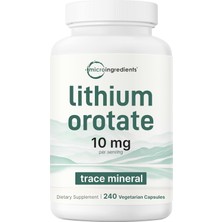 Micro Ingredients Lithium Orotate 10 Mg Per Serving, 240 Veggie Capsules Orijinal Usa Menşeii Dmmedicine'den