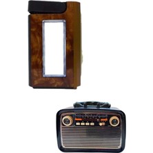 Astraltech If Bluetooth Hoparlör Ahşap Renk Vintage Işıklı Nostaljik Radyo Fm Ahşap Görünümlü