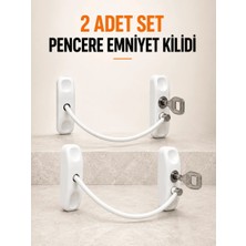 Astraltech If Pencere Emniyet Kilidi 2 Adet Set Kablolu Anahtarlı Pencere Açılma Sınırlayıcı