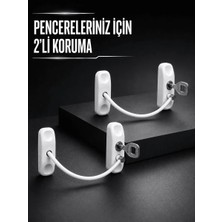 Astraltech If Beyaz Kablolu Pencere Kilidi 2 Adet Çocuk Koruma ve Pencere Emniyet Aparatı