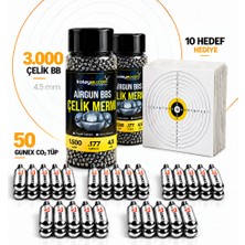 Gunex 50 Co2 Tüp, 3000 4.5 mm Bbs Set Hediyeli