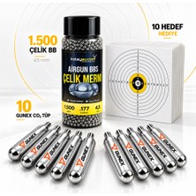 Gunex 10 Co2 Tüp, 1500 4.5mm Bbs Set Hediyeli