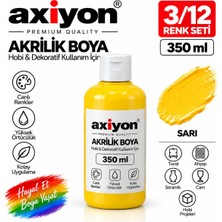 Axiyon Art Akrilik Boya 350 ml Sarı – Su Bazlı Hobi ve Dekoratif Boya
