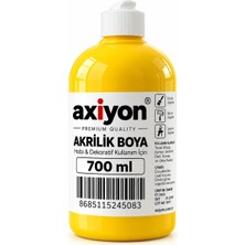 Axiyon Art Akrilik Boya 700 ml Sarı – Su Bazlı Hobi ve Dekoratif Boya