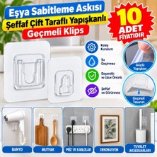 NW NessiWorld If Eşya Sabitleme Askısı 10 Çift Şeffaf Çift Taraflı Yapışkanlı Geçmeli Klips (Adet Fiyatıdır)