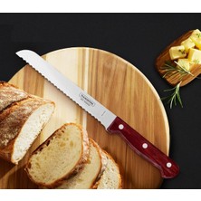 Pinkev Tramontina Polywood Saplı Paslanmaz Çelik Tırtıklı Ekmek Bıçağı - 30 cm