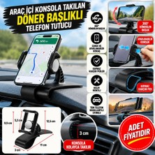 NW NessiWorld If Araç Içi Konsola Takılan Döner Başlıklı Telefon Kıskacı Telefon Tutucu (Adet Fiyatıdır)