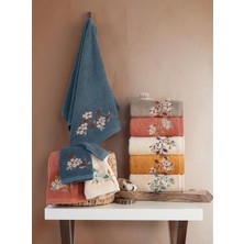 Maribor (6'lı Set) Premium 3D Nakışlı Bamboo Özel Kutulu 50X90CM. Çeyizlik El Yüz Havlu Seti (%70 Bambu, %30 Pamuk)