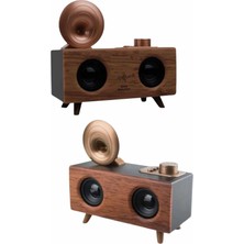 Astraltech If Bluetooth Nostalji Speaker Radyo Gramofon Ahşap Renk Vintage Yeni Nesil