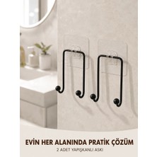 Astraltech If 2'li Yapışkanlı Duvar Askısı Mutfak Banyo ve Ev Için Askılık