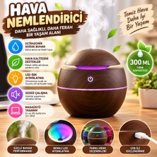 NW NessiWorld If Küre Model Akasya Renk Hava Nemlendirici – Ultrasonik Soğuk Buhar Makinesi, LED Işıklı Masaüstü Oda Nemlendirici