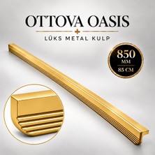 Badem10 Oasis Altın Gold 850 mm Lüks Metal Mobilya Mutfak Çekmece Dolap Dolabı Kapak Kulpu Kulbu Kulpları