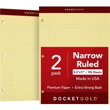 Str Store Üst Disket Gold Writing "tablet, 8 – 1/2 x 11 – 3/10,2 Cm, Delikli, Kanarienvoegel, Dar, Rule, 100 Yaprak Pro Blok, 2 Pads Pro Pack (99716)