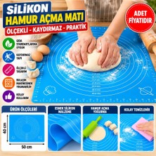 NW NessiWorld If 40*50 cm Silikon Ölçekli Kullanımı Kolay Hamur Açma Matı Ekmek Mantı Makarna Hamuru Yoğurma (Adet Fiyatıdır)