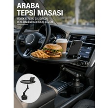 Astraltech If Araç Içi 360° Ayarlanabilir Bardaklık Tepsisi Geniş Yüzeyli ve Telefon Standlı Yeni Nesil