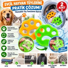 NW NessiWorld If 2 Adet Evcil Hayvanlar ve Çamaşır Makinesi Için Pati Şekilli Renkli Tüy Temizleme Aparatı
