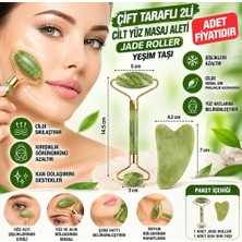 NW NessiWorld If Çift Taraflı 2li Cilt Yüz Masaj Aleti Jade Roller Yeşim Taşı Seti(Adet Fiyatıdır)