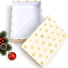 Str Store Yılbaşı Hediye Kutusu – 34X25X10 cm Noel Temalı Kapaklı Hediye Kutusu | Dayanıklı Karton, Varak Detaylı Yeni Yıl Hediye Paketi Kutusu Model 1