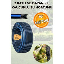 Nublado Termo Kauçuklu Bahçe Hortumu 10 Metre Dayanıklı 3 Katlı Sağlam Su Sulama Yıkama Hortum 12.5 mm 1/2"m