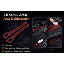 Str Store Araba Koltuk Arası Düşme Engelleyici Organizer, 2'li Set, Çok Fonksiyonlu Eşya Saklama Cebi, Bordo Renk