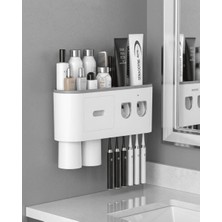 Astraltech If Duvara Monte Diş Fırçası Tutucu Otomatik Çift Dispenserli Çok Fonksiyonlu