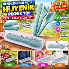 NW NessiWorld If Kendiliğinden Kutulu Hijjenik Plastik Piknik Tipi Çatal Kaşık Bıçak Seti (Adet Fiyatıdır)