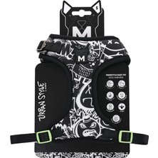 Str Store Urban Style Siyah/beyaz Easy Fit Köpek Göğüs Tasması (S)